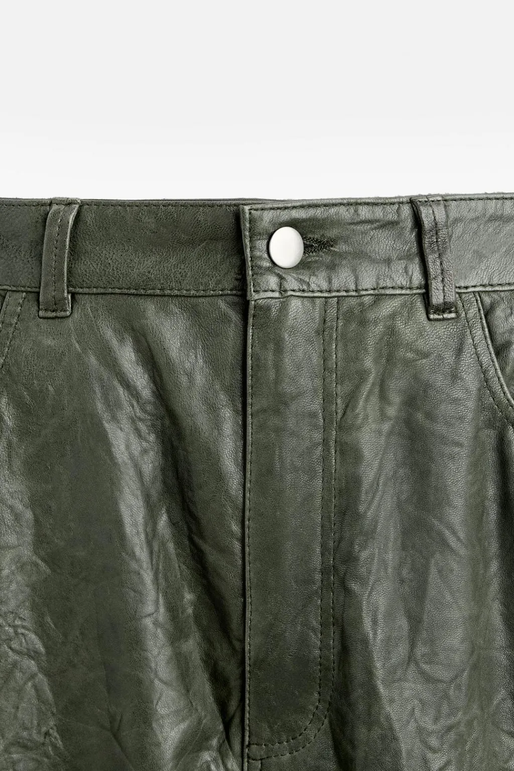 Clearance PANTALÓN PIEL EFECTO ARRUGADO Hombre Piel|Pantalones