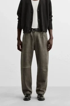 Outlet PANTALÓN PIEL EFECTO LAVADO Hombre Piel|Pantalones