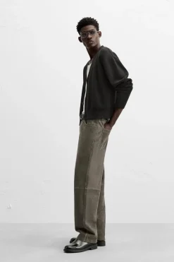 Outlet PANTALÓN PIEL EFECTO LAVADO Hombre Piel|Pantalones