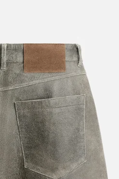 Outlet PANTALÓN PIEL EFECTO LAVADO Hombre Piel|Pantalones