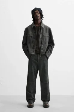 Discount PANTALÓN PIEL EFECTO VINTAGE Hombre Pantalones