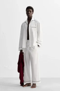 Sale PANTALÓN PIJAMA CONTRASTE Hombre Pantalones|Accesorios