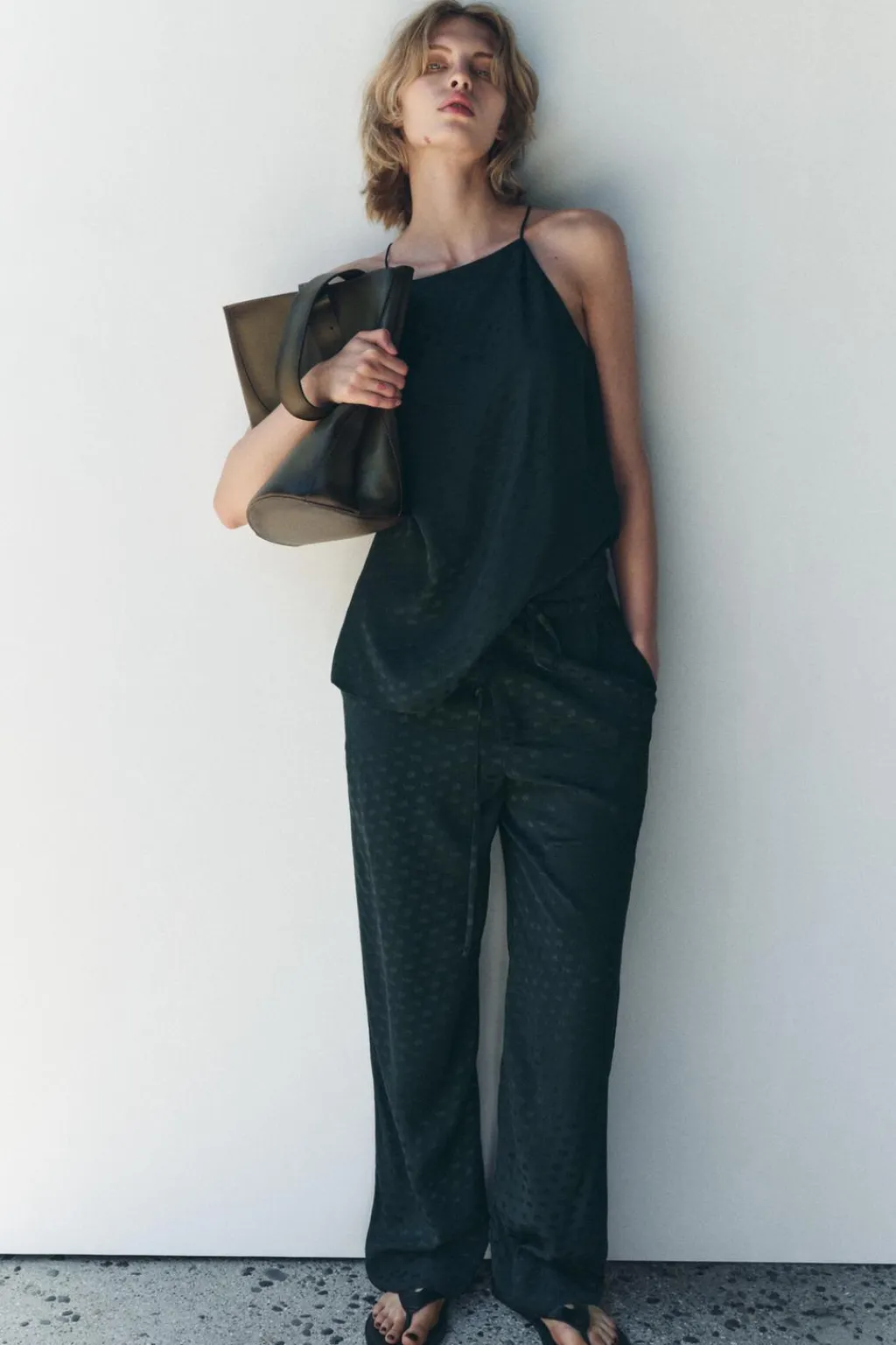 Sale PANTALÓN PIJAMERO JACQUARD ZW COLLECTION Mujer Pantalones