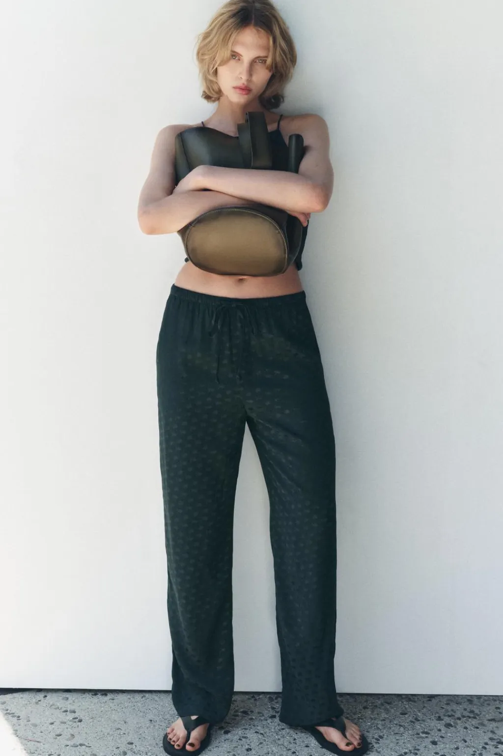 Sale PANTALÓN PIJAMERO JACQUARD ZW COLLECTION Mujer Pantalones