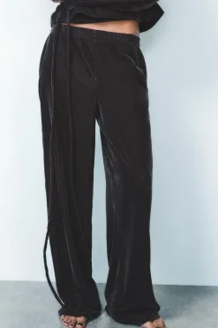 Discount PANTALÓN PIJAMERO TERCIOPELO Mujer Pantalones