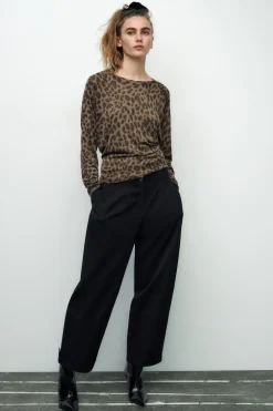 Clearance PANTALÓN PINZAS BAJO AJUSTABLE Mujer Pantalones