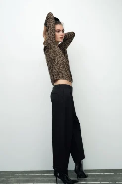 Clearance PANTALÓN PINZAS BAJO AJUSTABLE Mujer Pantalones