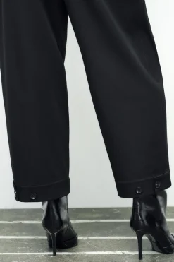 Clearance PANTALÓN PINZAS BAJO AJUSTABLE Mujer Pantalones