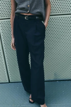 Clearance PANTALÓN PINZAS CINTURÓN Mujer Pantalones