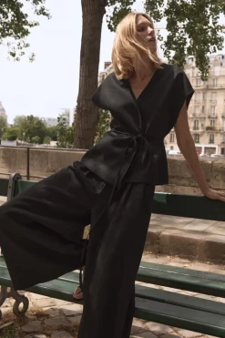 Hot PANTALÓN PINZAS MEZCLA LINO ZW COLLECTION Mujer Pantalones