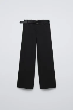 Niños ZARA 6 - 14 Años·Pantalones<PANTALÓN PIQUÉ CINTURÓN