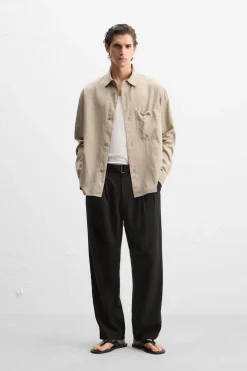 Online PANTALÓN PLIEGUES CINTURÓN Hombre Pantalones