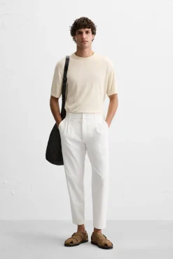 Hot PANTALÓN PLIEGUES ESTRUCTURA Hombre Pantalones