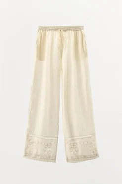 Clearance PANTALÓN PUNTILLA BORDADOS ABALORIOS Mujer Pantalones