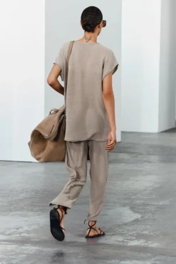 New PANTALÓN PUNTO ACABADOS VUELTA Mujer Pantalones|Cárdigan / Jerséis