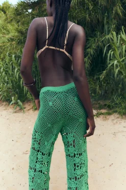 Discount PANTALÓN PUNTO CROCHET Mujer Pantalones