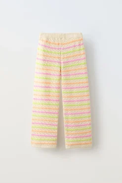 Niños ZARA 6 - 14 Años·Punto|6 - 14 Años·Pantalones<PANTALÓN PUNTO CROCHET RAYAS