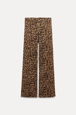 Fashion PANTALÓN PUNTO ESTAMPADO ANIMAL Mujer Pantalones|Cárdigan / Jerséis