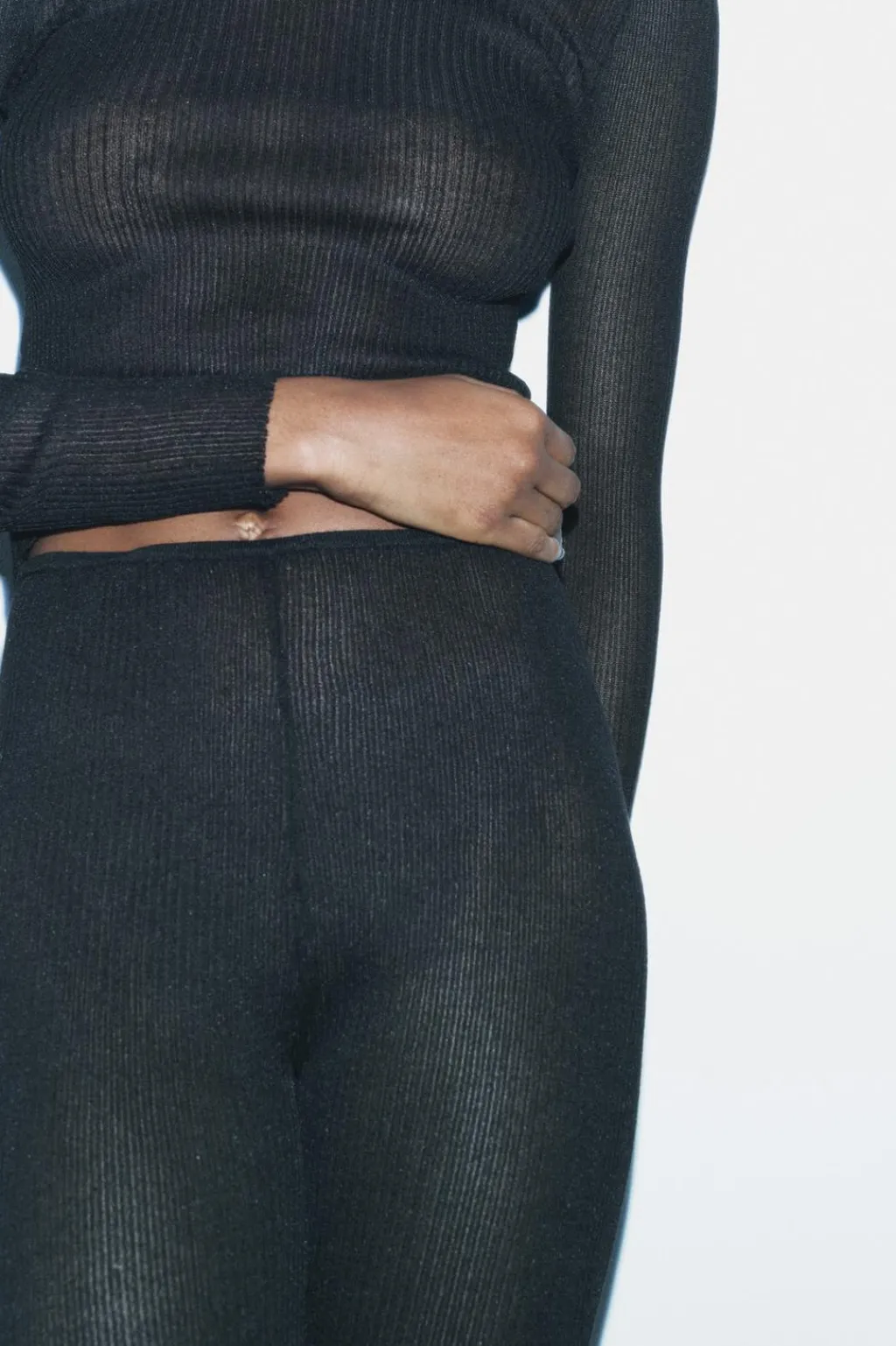 Fashion PANTALÓN PUNTO FINO RIB Mujer Pantalones