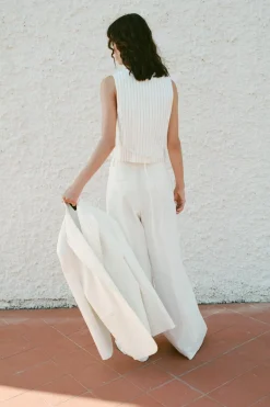 Hot PANTALÓN RAYA DIPLOMÁTICA PLIEGUES Mujer Pantalones