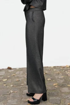 Clearance PANTALÓN RECTO BRILLO Mujer Pantalones