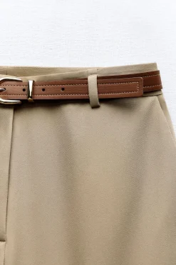 Clearance PANTALÓN RECTO CINTURÓN Mujer Pantalones