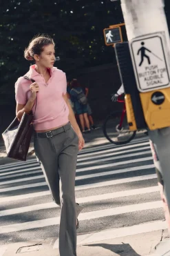 Outlet PANTALÓN RECTO CINTURÓN Mujer Pantalones