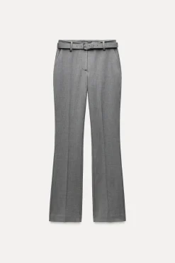 Outlet PANTALÓN RECTO CINTURÓN Mujer Pantalones