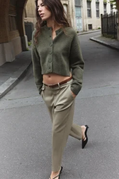 Best PANTALÓN RECTO CINTURÓN Mujer Pantalones