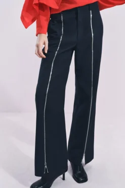 Best PANTALÓN RECTO CREMALLERAS ZW COLLECTION Mujer Pantalones