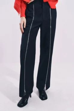 Best PANTALÓN RECTO CREMALLERAS ZW COLLECTION Mujer Pantalones