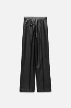 Discount PANTALÓN RECTO EFECTO PIEL Mujer Pantalones