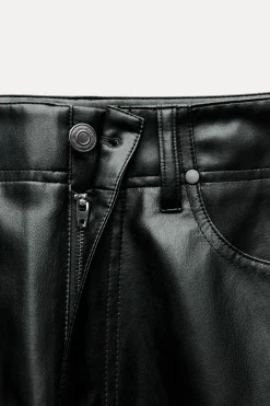 Online PANTALÓN RECTO EFECTO PIEL ZW COLLECTION Mujer Pantalones