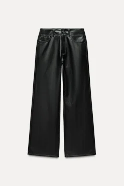 Online PANTALÓN RECTO EFECTO PIEL ZW COLLECTION Mujer Pantalones