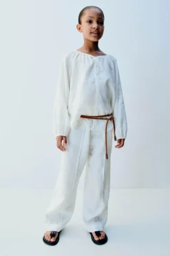 Niños ZARA 6 - 14 Años·Pantalones<PANTALÓN RECTO LINO