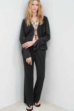 Clearance PANTALÓN RECTO PESPUNTES ZW COLLECTION Mujer Pantalones