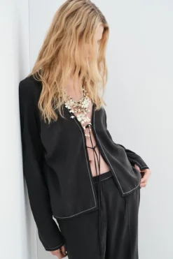 Clearance PANTALÓN RECTO PESPUNTES ZW COLLECTION Mujer Pantalones