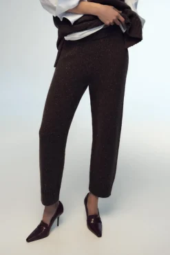 New PANTALÓN RECTO PUNTO Mujer Pantalones|Cárdigan / Jerséis