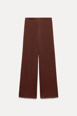 Best PANTALÓN RECTO PUNTO LISO Mujer Pantalones|Cárdigan / Jerséis