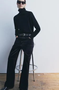 Online PANTALÓN RECTO TERCIOPELO ZW COLLECTION Mujer Pantalones