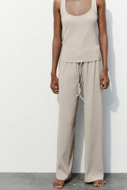 Clearance PANTALÓN RECTO TEXTURA Mujer Pantalones