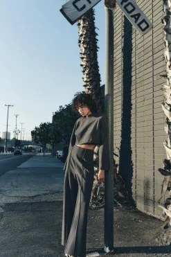 Fashion PANTALÓN RECTO TIRO ALTO Mujer Pantalones