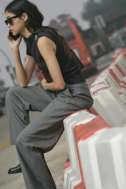 Online PANTALÓN RECTO TIRO ALTO Mujer Pantalones