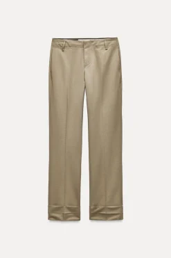 Outlet PANTALÓN RECTO VUELTA Mujer Pantalones