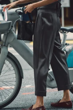 Hot PANTALÓN RECTO VUELTA BAJO Mujer Pantalones