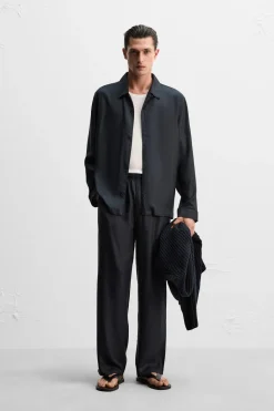 Online PANTALÓN RELAXED FIT 100% SEDA Hombre Pantalones