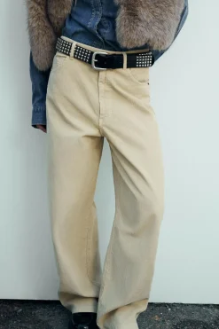 Online PANTALÓN RELAXED OVERSIZE PANA TIRO MEDIO Mujer Pantalones