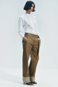 Discount PANTALÓN SARGA CINTURÓN ZW COLLECTION Mujer Pantalones