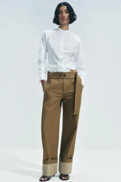 Discount PANTALÓN SARGA CINTURÓN ZW COLLECTION Mujer Pantalones