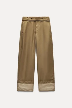 Discount PANTALÓN SARGA CINTURÓN ZW COLLECTION Mujer Pantalones